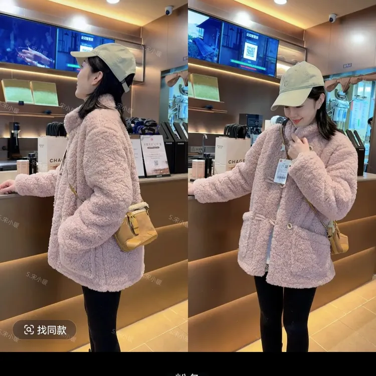 【8090暖居】冬季新款立领牛角扣大口袋三层加绒加厚棉服NJ-25129