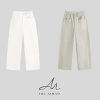 【THE AIMAO】“轮廓造型”100%棉显瘦立体分割线九分牛仔裤XYX82396
