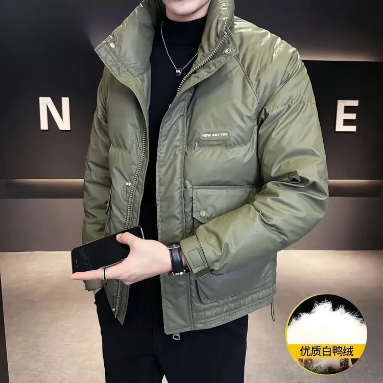 【万达撤柜】羽绒服商务男士休闲外套时尚冬季新款百搭保暖加厚短款