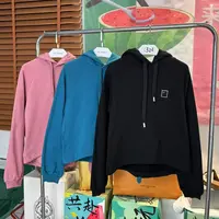 笑脸贴布绣休闲加绒连帽卫衣6418