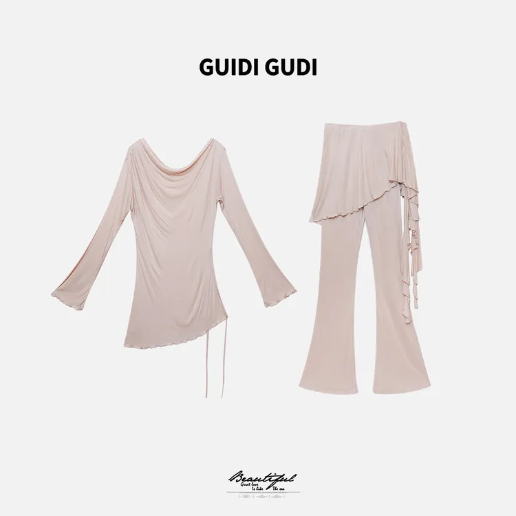 GUIDI GUDI【虚构】黄加蓝两件套T恤+休闲裤套装