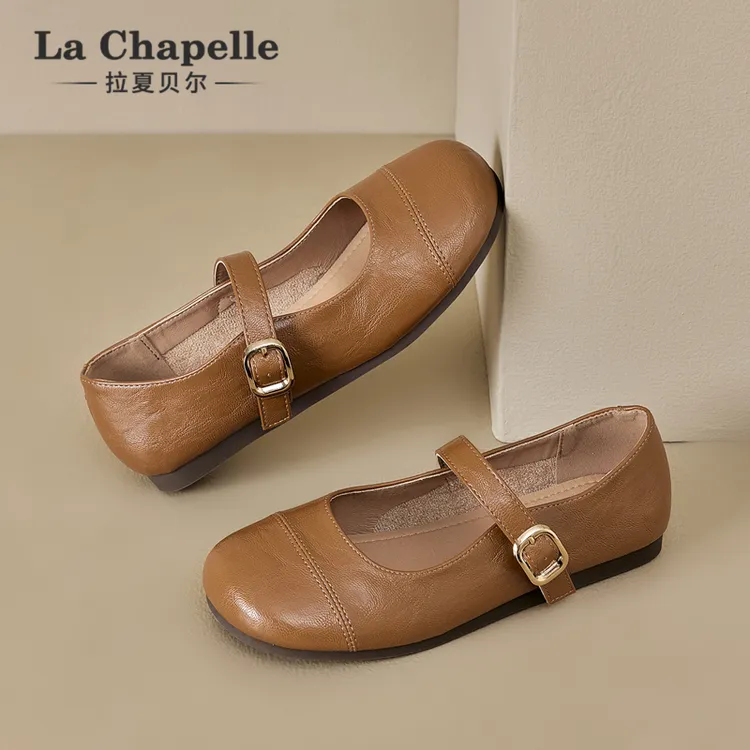 拉夏贝尔时尚玛丽珍凉鞋2025新款秋冬百搭配裙子浅口单鞋圆头复古