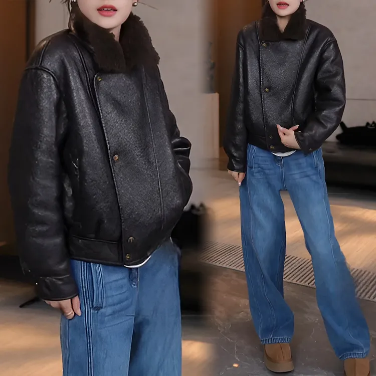 美式复古洋气毛领设计感外套短款冬季2025新款酷飒风时髦短外套潮