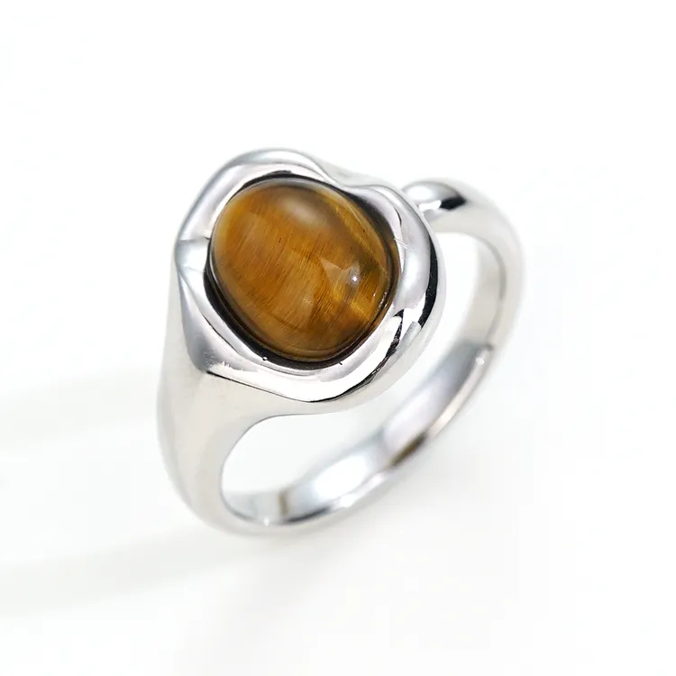 【山居闲】银925虎眼石戒指46683