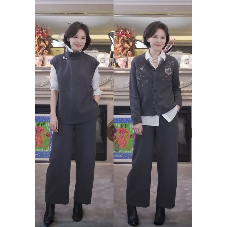 我是摩羯 羊毛弯刀裤 澳洲美丽诺绵羊毛棉轻奢复古秋冬厚弯刀裤