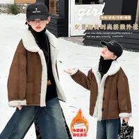 【丫丫童装】2025新款女中大童冬季高克重加绒麂皮绒外套-XTY2508