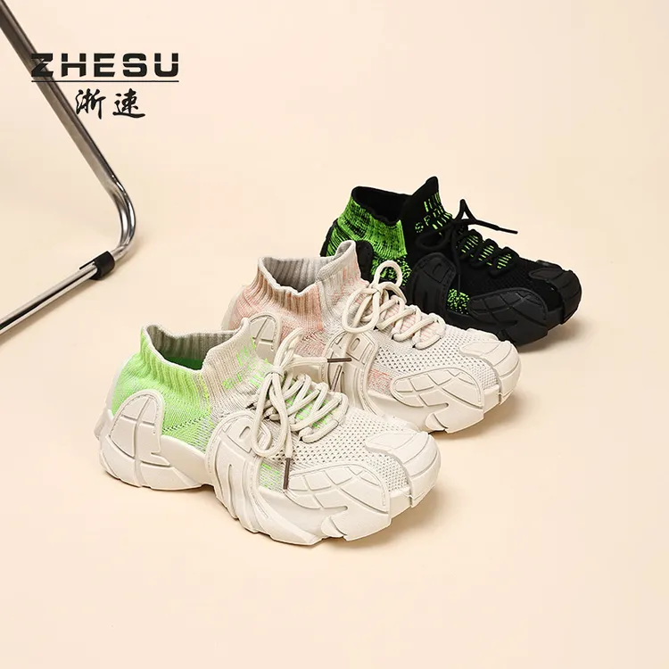 ZHESU/浙速袜子女鞋2025秋季新款透气运动鞋一脚蹬明星同款休闲鞋