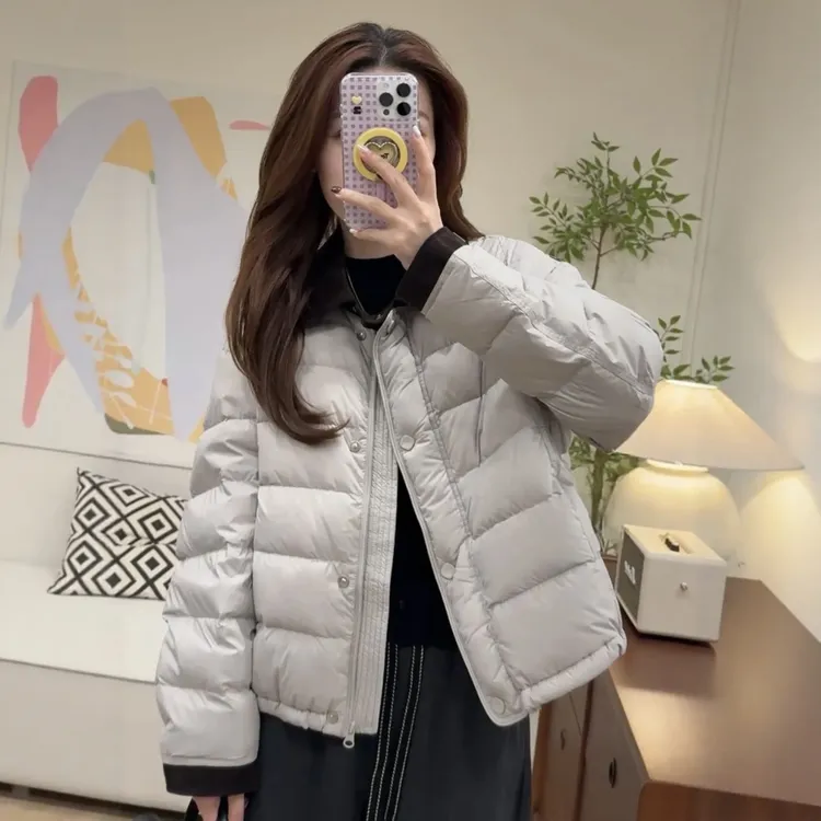 爆款短款小个子白鸭绒羽绒服女装2025冬季时尚洋气超好看保暖外套