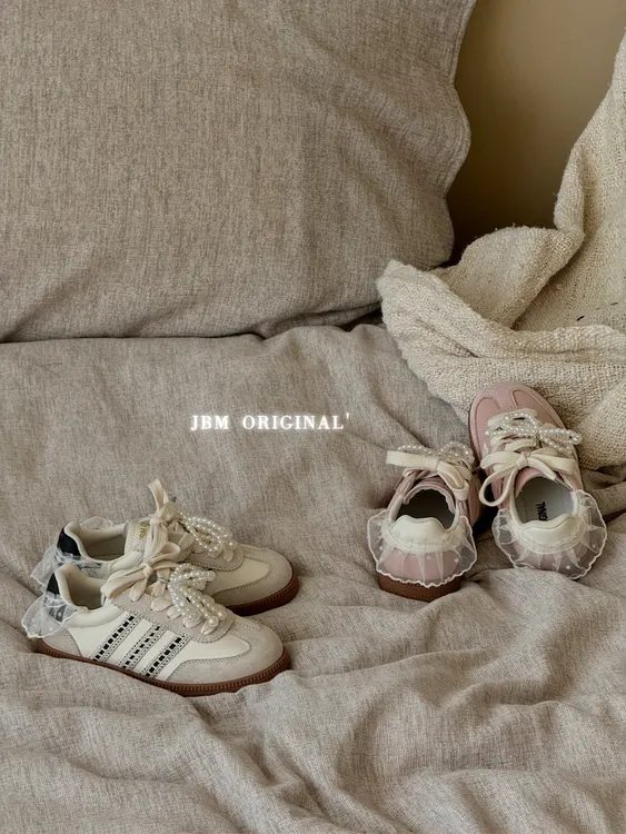 JBM 品牌正品儿童2025新款女童珍珠百搭休闲德训鞋