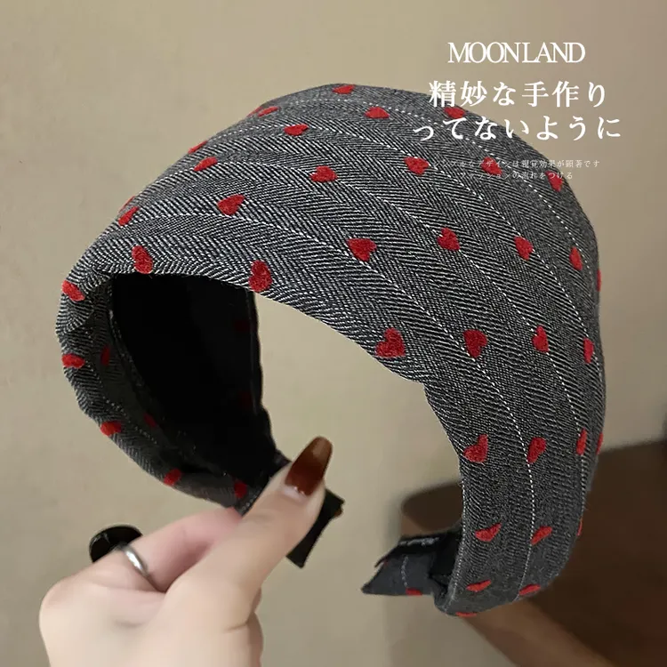 韩版超宽发卡秋冬新款爱心发箍女高级感显脸小发捆高颅顶发窟头饰