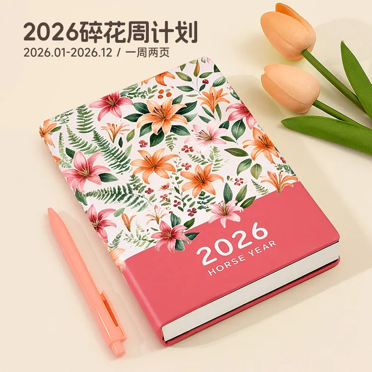 2026年日程本高颜值笔记本子每日计划表a5工作记事日历本可印logo