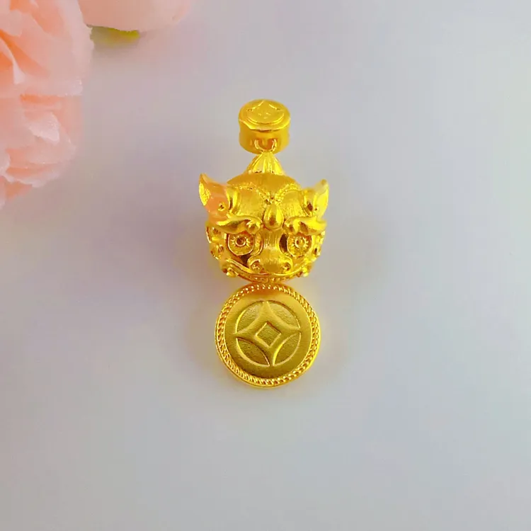 足金黄金 招财貔貅 时尚经典百搭吊坠