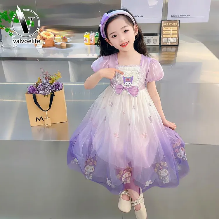 VALVOELITE女童库洛米连衣裙夏季2025年新款公主裙中国风洋气裙子