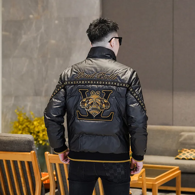 高端欧货潮流防寒加厚白鸭绒男士羽绒服冬季新款立领免洗保暖外套