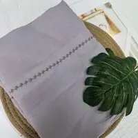 E404 香芋紫 14支亚麻刺绣枕套 75*48