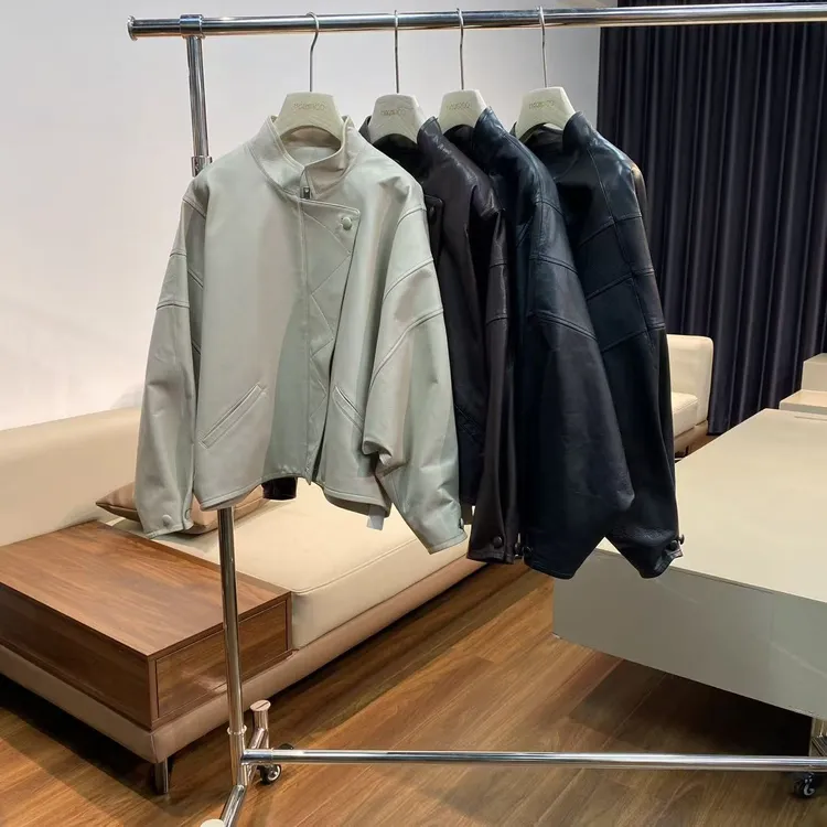 进口  小羊皮 蝙蝠袖 三色皮衣  WT1126