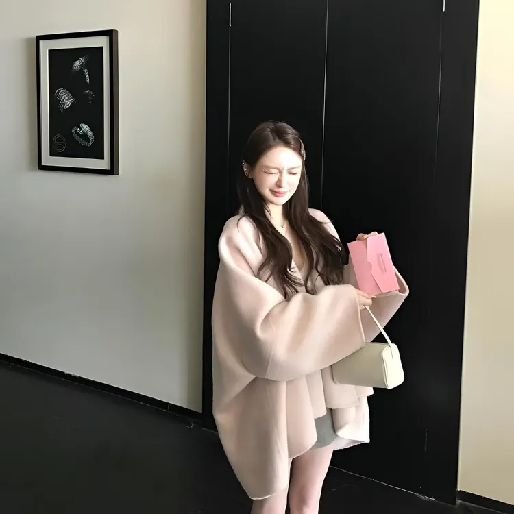 Skk Store 娇姐YB定制 Row系斗篷大衣880G驼绒桑丝羊毛双面呢外套