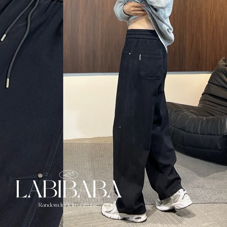 『LABIBABA』25-8080秋冬新款男女情侣装/全棉轻工装/水洗休闲裤