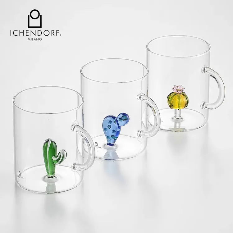 意大利ICHENDORF创意仙人掌耐热玻璃水杯马克杯咖啡杯家用果汁杯