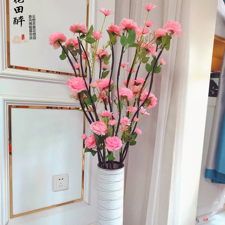 叶脉干花装饰客厅仿真花客厅落地摆件新房装饰时尚简约假花仿真花