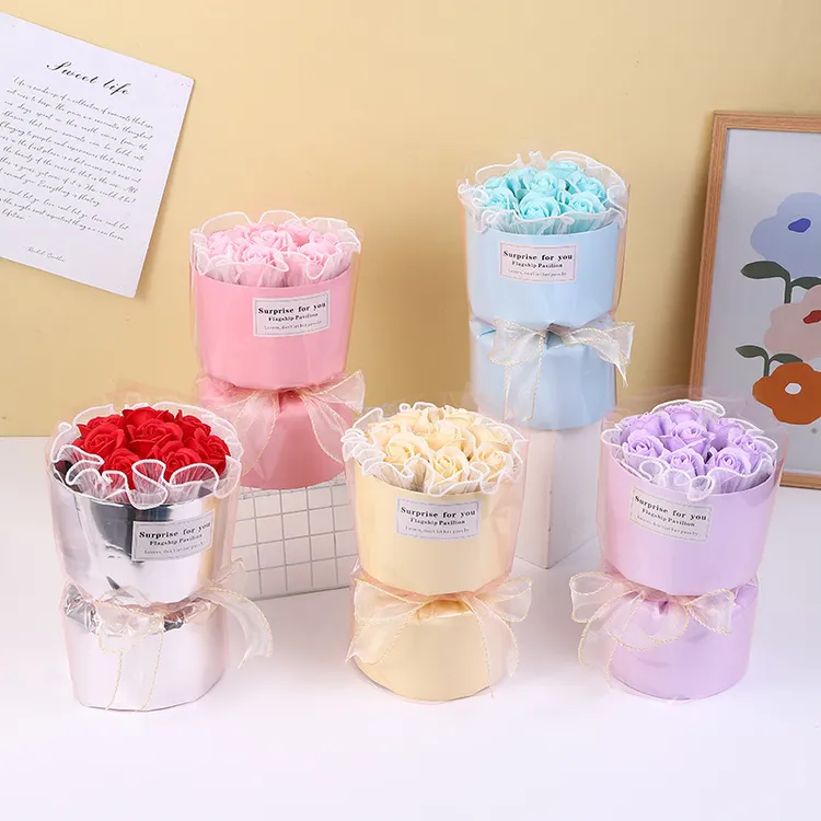 母亲节小香风永生香皂玫瑰花束生日礼物送女友情人节礼物
