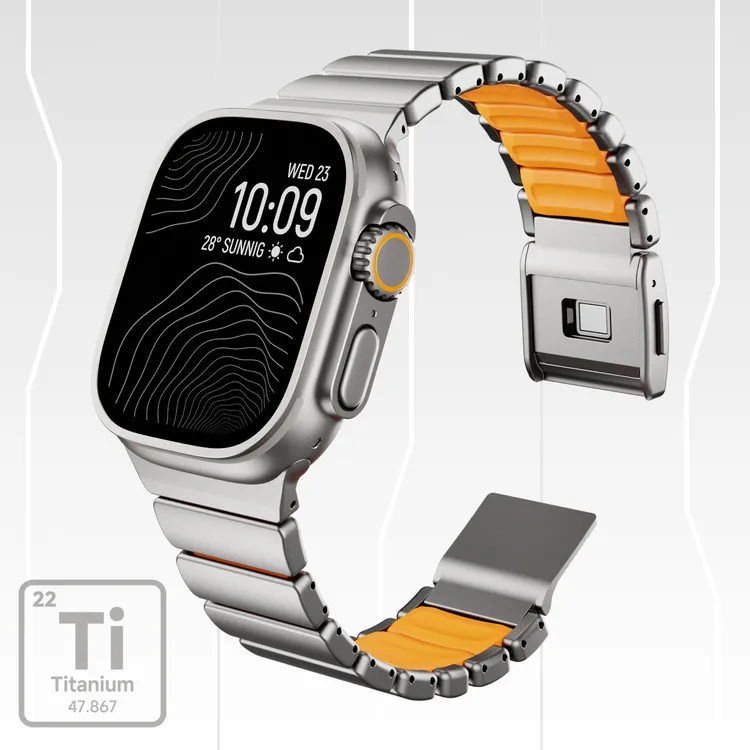 适用Applewatchultra3钛金属表带S10苹果手表s11新款纯钛合金腕带
