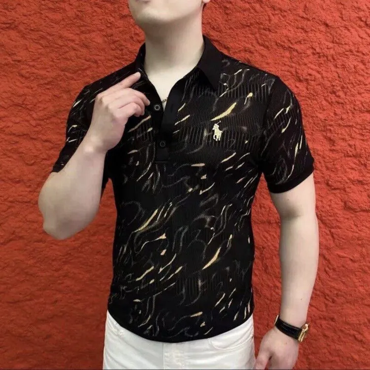 2025夏季金先生男士Polo衫男士翻领轻奢时尚休闲夏季高品质半袖潮