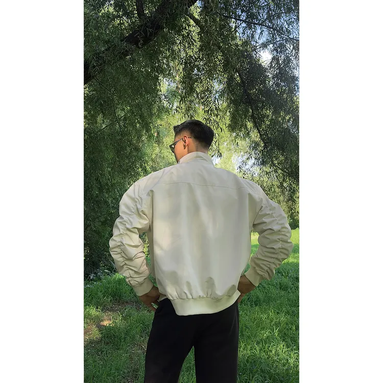 【现货】美式教练夹克男立领休闲纯色复古秋款户外工装飞行短款外套