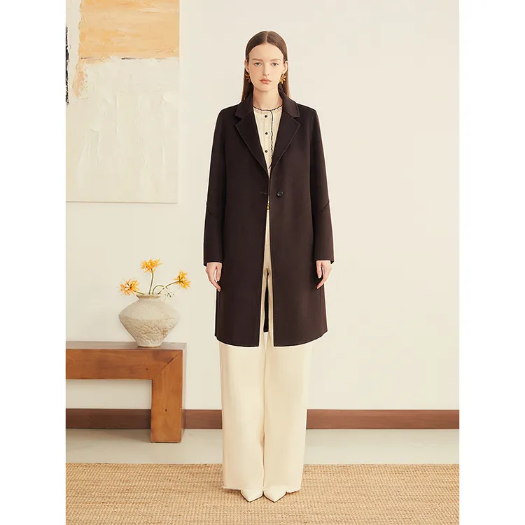 【绵羊毛+桑蚕丝+山羊绒】YINER音儿法式优雅混纺大衣8C65580006