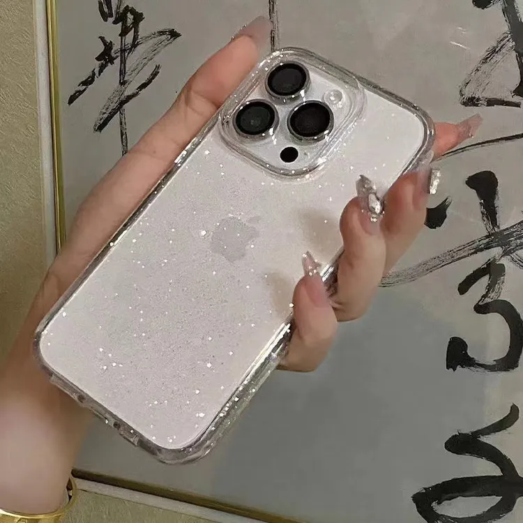 夕与空ins高级细闪苹果16promax简约手机壳iphone14/12/13软壳15