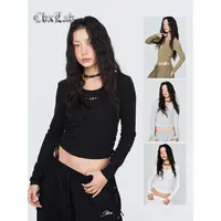 CBXLAB街舞潮牌暗夜绑带可调节上衣长袖打底辣妹短款修身秋季爵士