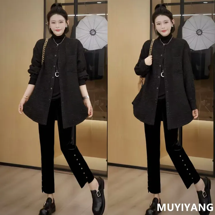 【花谷】独特设计感简约宽松慵懒风高定版外套 衣长78 25-417#