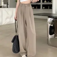 66643实物以直播间实物为准高腰垂感直筒女夏季休闲阔腿西装裤