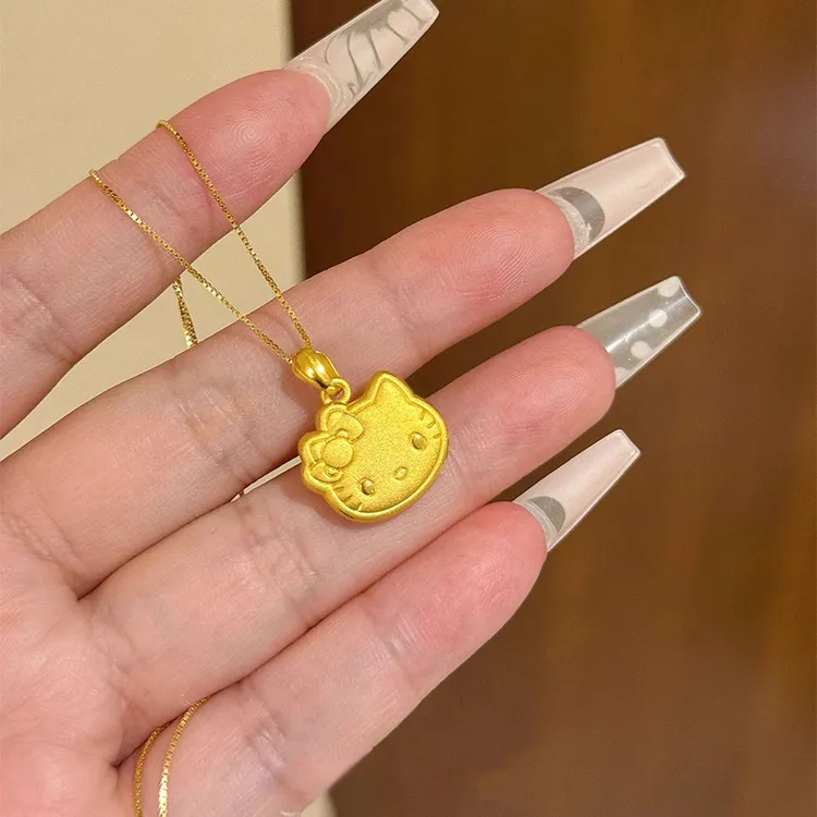 kitty可爱卡通项链黄金色显白百搭少女心锁骨链不掉色时尚饰品ins