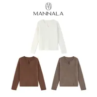 MANNALA丨“温庭雪”珍稀骆马绒简约蓬松丰满松量亨利领毛衣Q4722