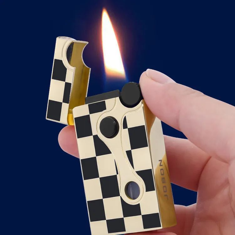 JOBON/中邦双火焰个性一机两用抖音快手礼品带可视窗点火翻盖燃油