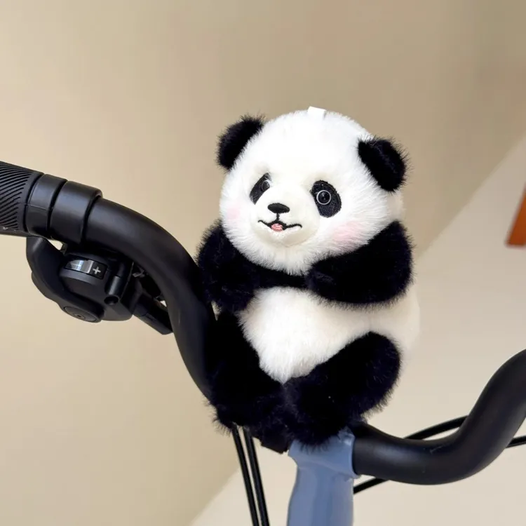 大熊猫花花毛绒玩偶自行车公路车小布装饰公仔骑行搭子卡通可爱萌