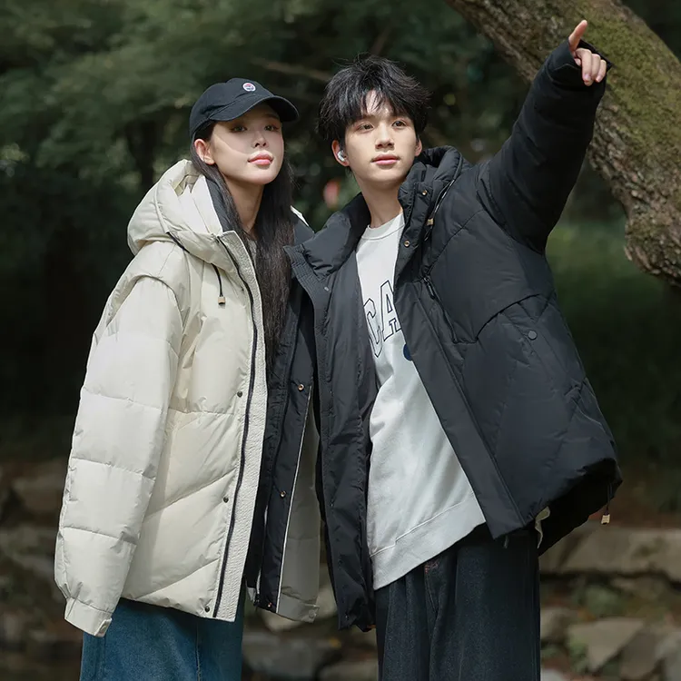 羽绒服男2025冬季新款时尚潮流百搭短款连帽保暖外套可拆卸袖子