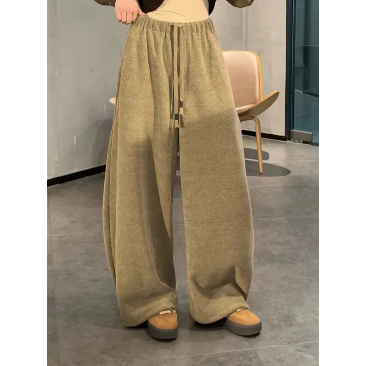 2025年秋冬新款韩系慵懒风休闲裤女时尚潮流百搭宽松简约直筒裤