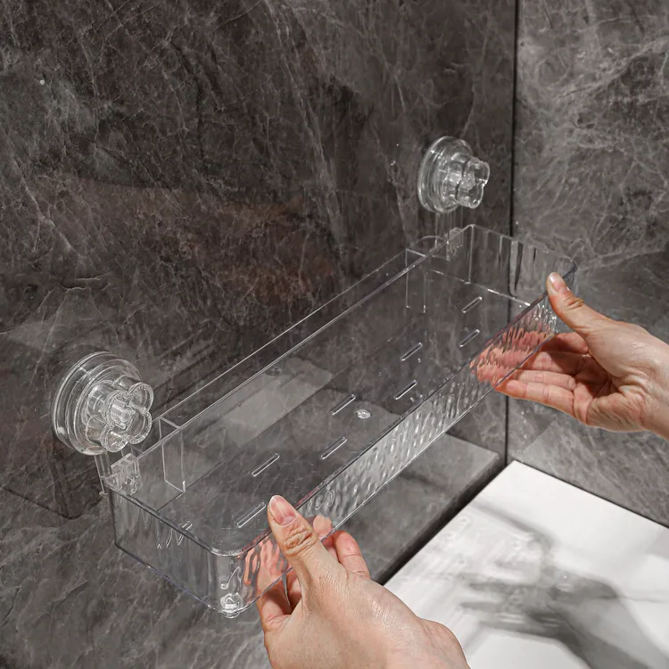 大号吸盘置物架卫生间壁挂式免打孔洗手台墙上透明收纳超强吸力