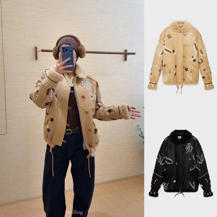 IMMI拉贡羊绒绣花宽松夹克