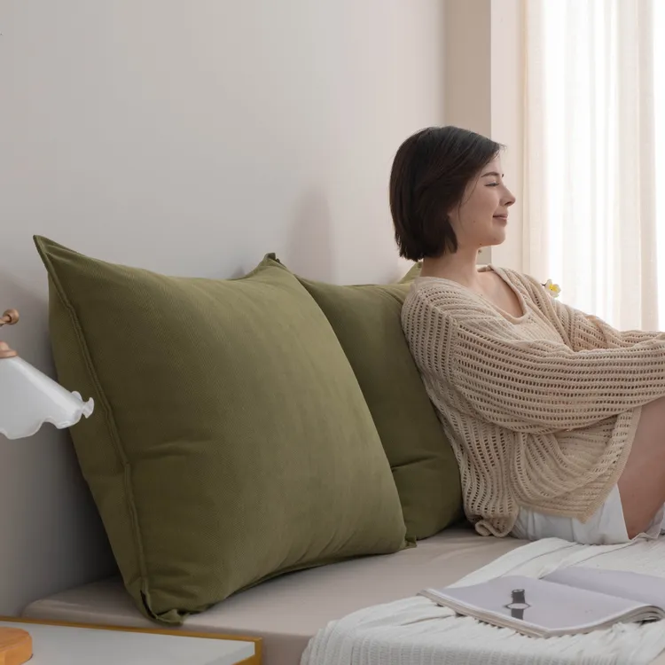长方形抱枕沙发客厅特大号靠垫抱枕套床头大靠背垫人字纹靠枕套罩