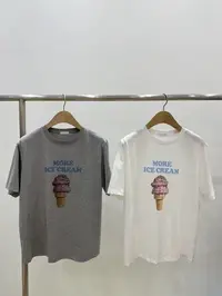 루루가−（冰淇淋） 韩国东大门韩系草莓冰淇淋短袖t恤ins韩风印花t恤