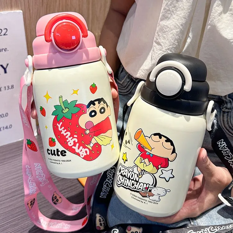 【佳佳】蜡笔小新系列高颜值便携316大容量水杯800ml网红学生