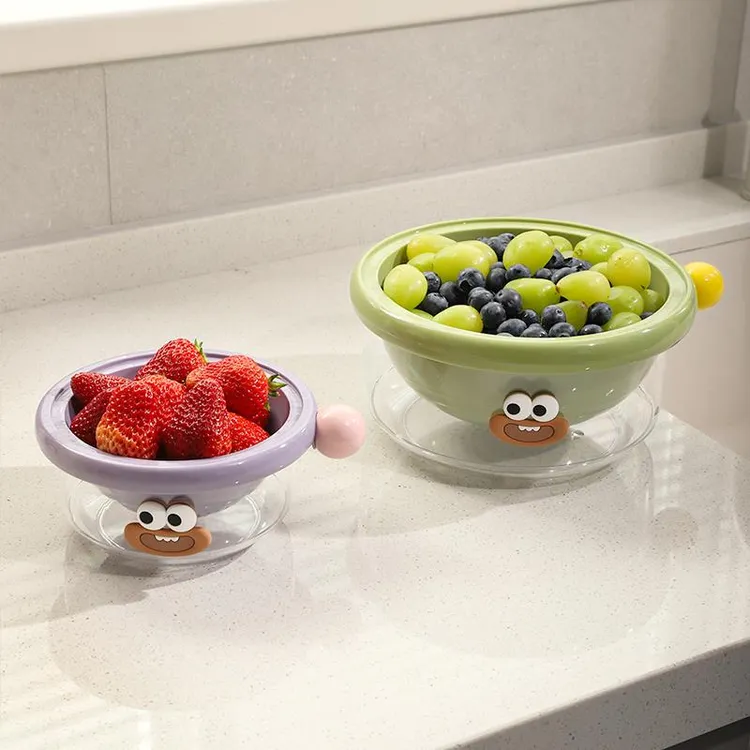 果盘沥水碗洗水果洗菜盆客厅茶几家用菜新款滤水篮高端精致高颜值