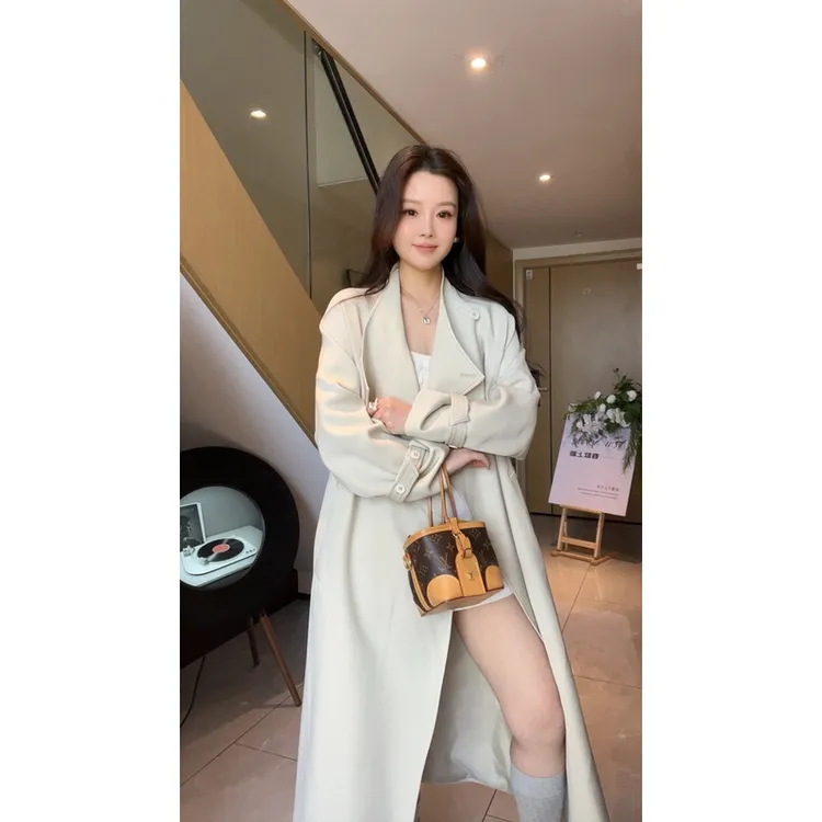 慵懒风宽松风衣外套女2025春秋季新款休闲中长款气质时尚百搭大衣