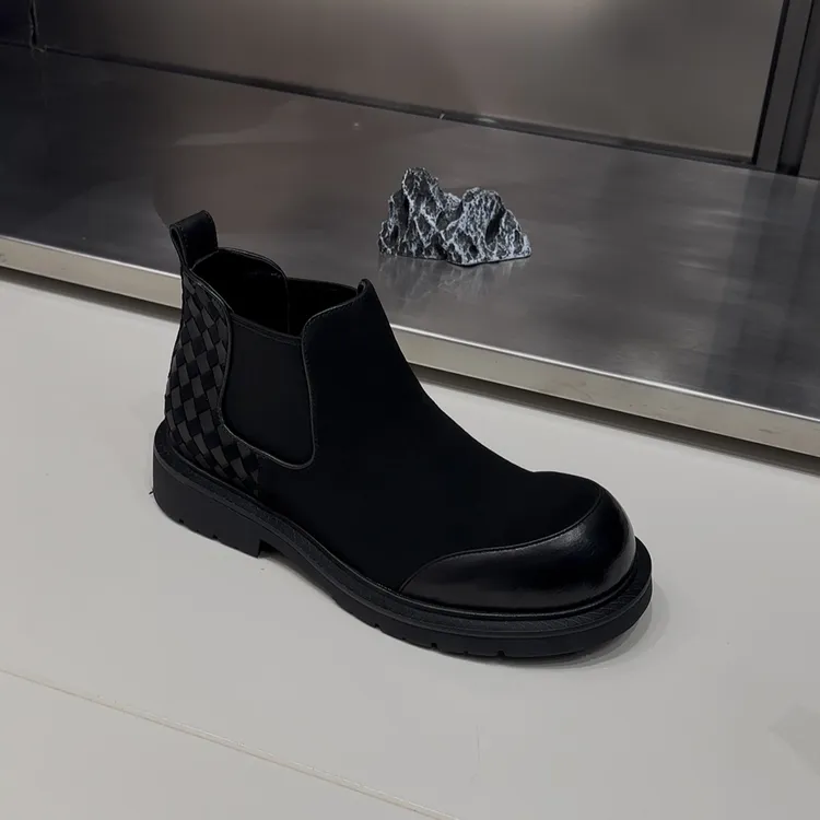 编织磨砂皮休闲风拼色素面休闲皮鞋一脚蹬