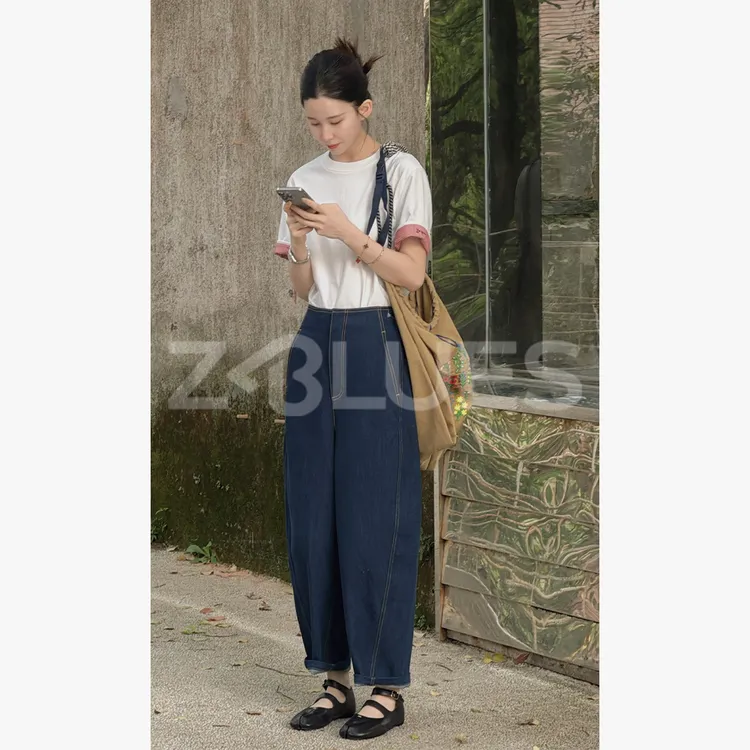 Z.blues【出彩翻边】美式复古棉短袖假两件撞色T恤YZJXY023