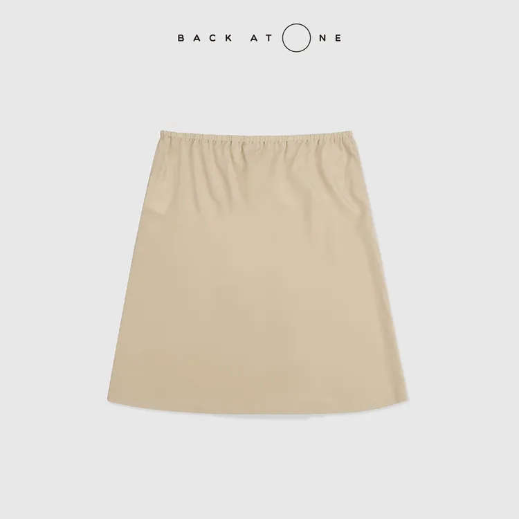 BackAtOne “玲珑微风”氛围感桑蚕丝杏色内搭半身裙 BFS-2BH040E-K