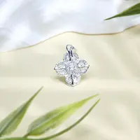 925银合成锆石银制品 【铭记好物】S925银十字花吊坠 QDM249H164